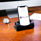 Classic Black Leather Foldable Cell Phone Holder